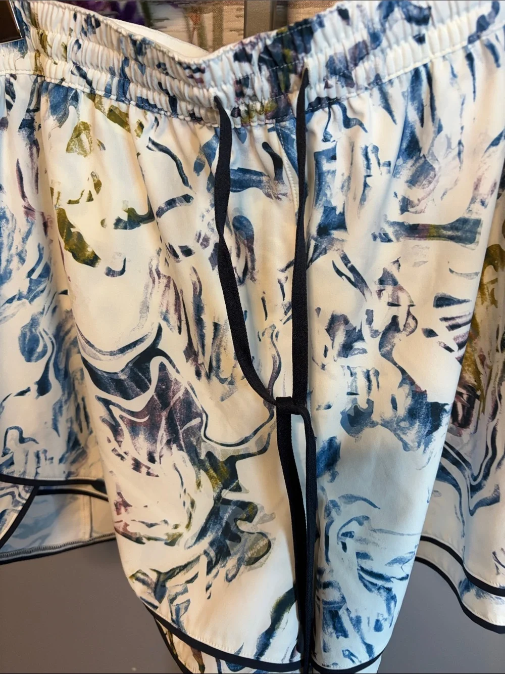 Women’s CALIA White Marble-Print Women’s High Rise Step Up Running Shorts